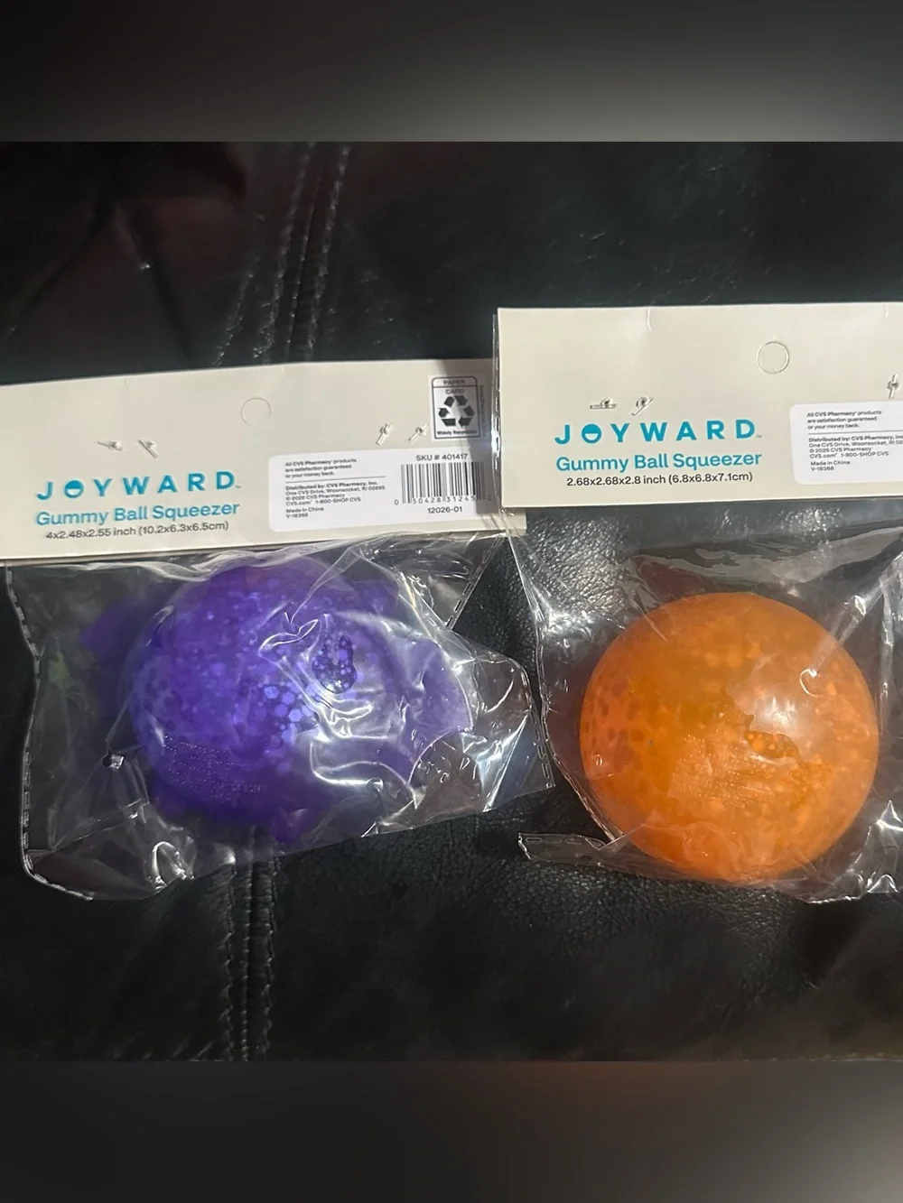 Joyward Gummy Ball Squeezer- Halloween Duo- Bat and Jack O Lantern fidget toy